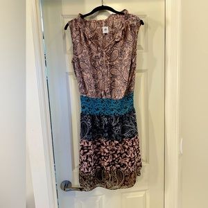 CAbi 5371 Dani Paisley Sleeveless Floral Smocked Dress sz S